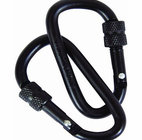 Mil-Com 6mm Screw Gate Locking Carabiners - 2 Pack