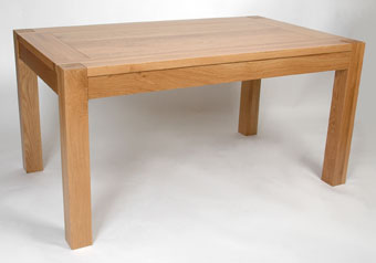 milan Light Oak Fixed Oak Dining Table - 1500mm