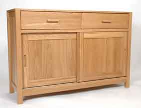 milan Light Oak Sideboard or Dresser Base - 1350mm