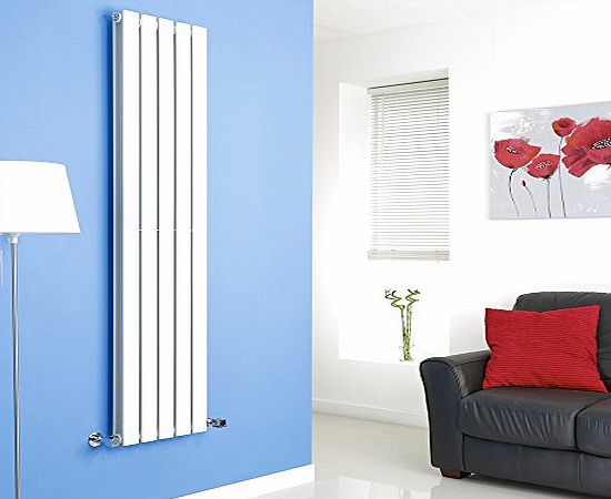 Milano Alpha - White Vertical Double Designer Radiator 1600mm x 350mm - Slim Vertical Panel Rad - Tall Luxury Central Heating Radiators - Fixing Brackets included - 15 YEAR GUARANTEE!