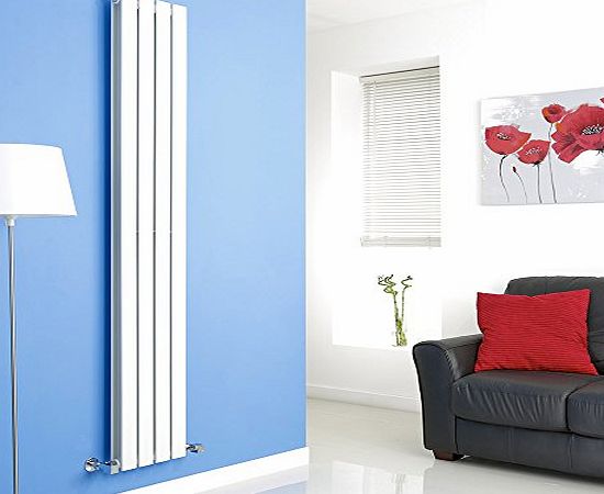Milano Alpha - White Vertical Double Designer Radiator 1780mm x 280mm - Slim Vertical Panel Rad - Tall Luxury Central Heating Radiators - Fixing Brackets included - 15 YEAR GUARANTEE!