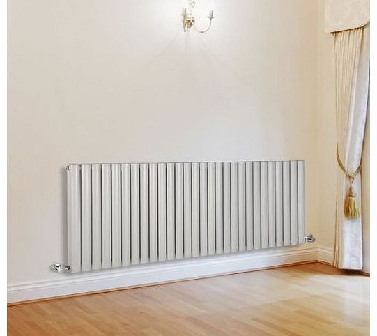 Aruba - Luxury White Horizontal Designer Double Radiator 635mm x 1647mm - Double Panel Oval Vertical Column Rad - Luxury Central Heating Radiators - Fixing Brackets included - 15 YEAR GUARANTEE