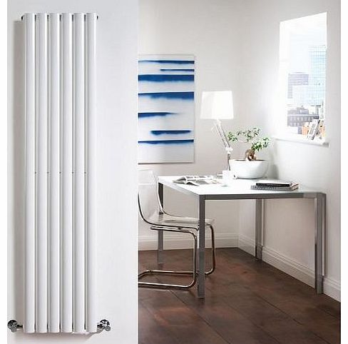 Milano Aruba - White Vertical Designer Radiator 1780mm x 354mm - Oval Vertical Column Rad - Luxury Central Heating Radiators Fixing Brackets included - 15 YEAR GUARANTEE!