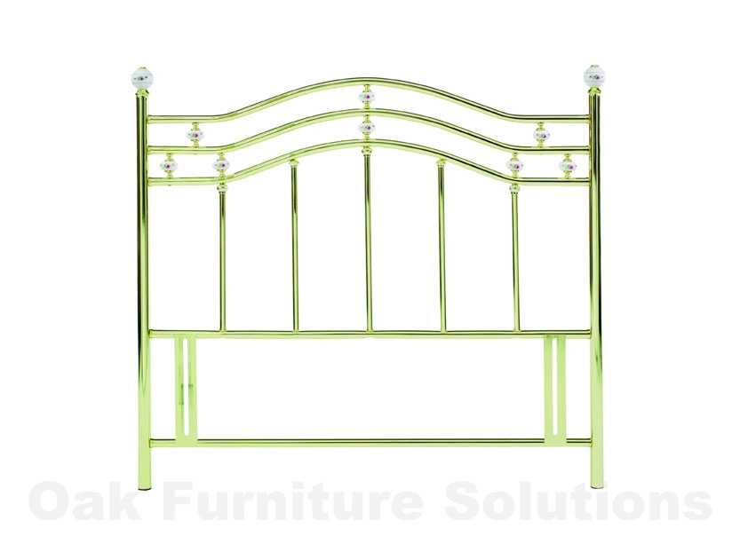 Brass Plated/Porcelain Finials Headboard