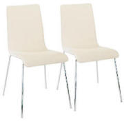 Milano Pair of leather chairs, Cream
