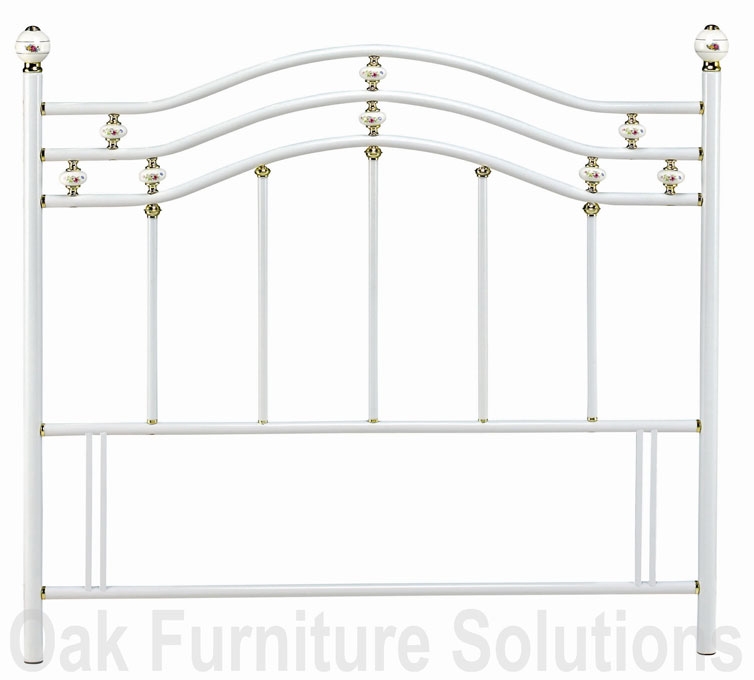 White Enamel/Porcelain Finials Headboard