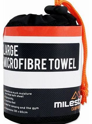 Microfibre Towel - Black, Large