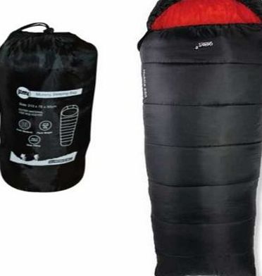 Milestone Camping Mummy Sleeping Bag - Black