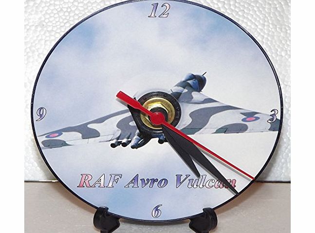 Military Novelty Clocks by The_HouseShop-UK AVRO VULCAN BOMBER (2) - A NOVELTY CD/DVD SIZED (12 cm) CLOCK WITH A PRECISION SILENT QUARTZ MOVEMENT PLUS WALL HANGER DESK STAND AND BATTERY