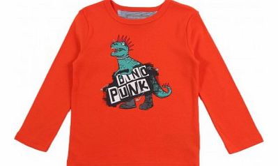 Milk on the Rocks Dino Punk T-shirt Orange `2 years,4 years,6
