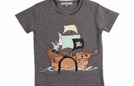 Milk on the Rocks Pirate striped T-Shirt Noir `2 years,3 years,4