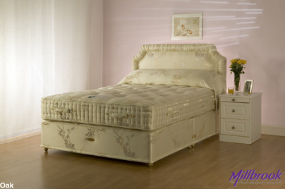 Millbrook Beds Small Single Oak 2000 Pocket Sprung Bed - Sprung Edge (2 Drawers)
