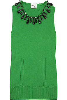 Milly Embellished cashmere tank