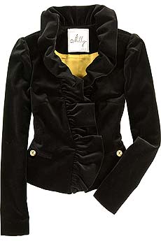 Milly Ruffled velvet jacket
