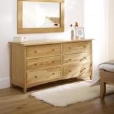 milton 6 Drawer Wide Chest - natural