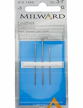 Milward Leather Sewing Needles, Sizes 3-7, Pack