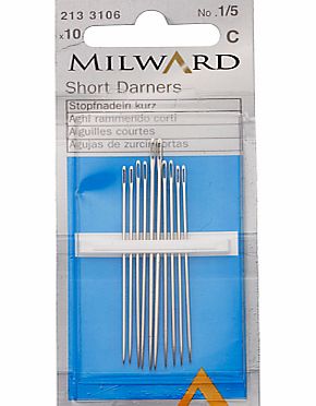 Milward Short Darners, Sizes 3-9, Pack of 10