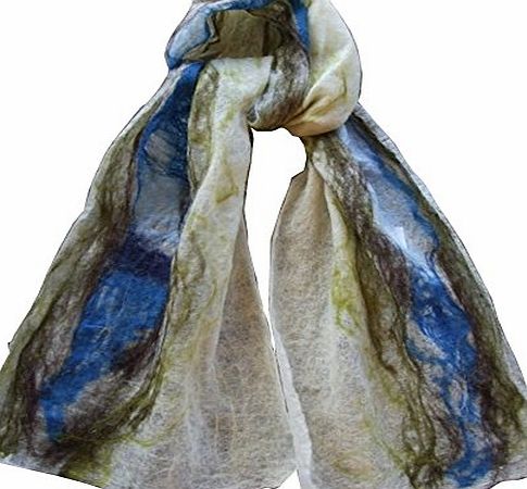 MIMI PINTO Abstract Art Scarf in Merino Felt by Mimi Pinto