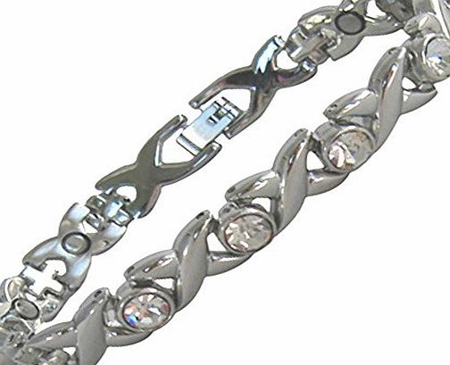 Mind n Body BEAUTIFUL LADIES CLASSIC SILVER MAGNETIC BRACELET WITH FOLD-OVER CLASP. Arthritis Aid.12 Super Strength Magnets Each 3000 Gauss. Natural Pain Relief Rheumatism, RSI, Tendonitis, Carpal Tunnel Syndrome