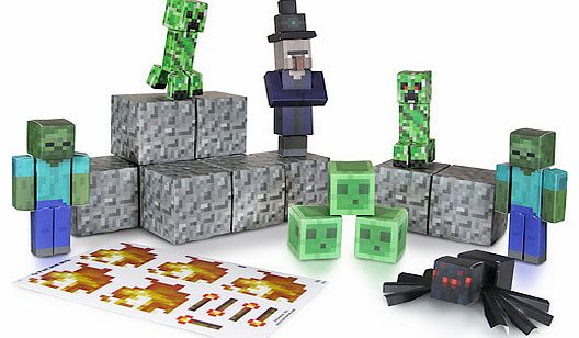 Minecraft 30 Piece Hostile Paper Craft Pack