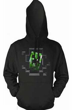 Minecraft Creeper Inside Boys Black Hoodie -