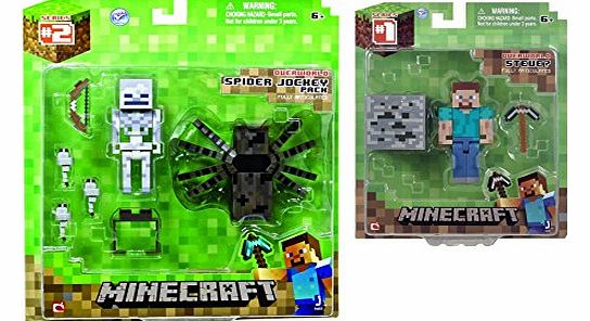  BUNDLE - 3 ACTION FIGURE STEVE & SERIES 2 SPIDER JOCKEY PACK