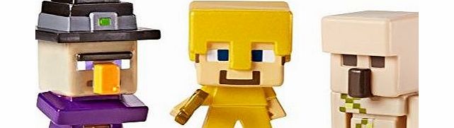 Minecraft Mini-Figures 3 Pack Witch, Steve and Iron Golem