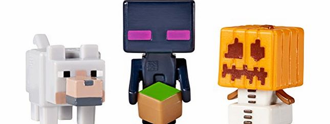 Minecraft Snow Golem/Enderman and Wolf Figure (Pack of 3)