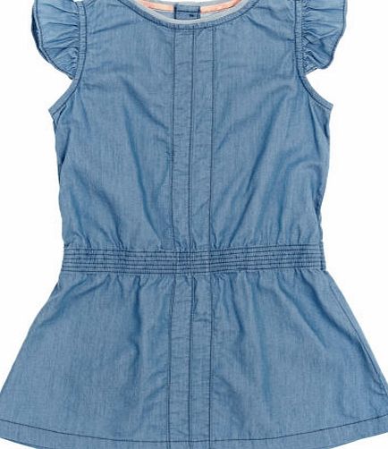Mini A Ture Girls Mini A Ture Soft Denim Dress - Placid Blue