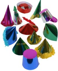 Mini Asst. Card Party Hats (box 72)