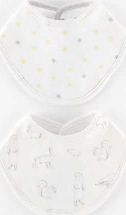 Mini Boden, 1669[^]35091768 2 Pack Dribble Bibs Woodland Animals/Yellow Star