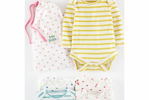 Mini Boden 5 Pack Bodies, Spot/Stripe,Wide Stripe,Bud