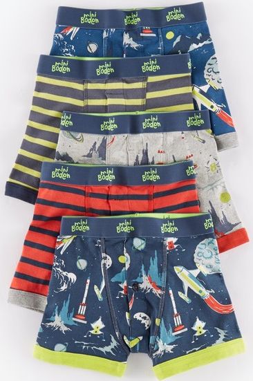 Mini Boden 5 Pack Boxers Rockets/Stripe Mini Boden,