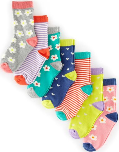 Mini Boden, 1669[^]34572198 7 Pack Sock Box Grey Mini Boden, Grey 34572198