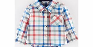 Mini Boden Baby Laundered Shirt, Grey Multi Check 34240796