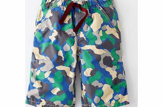 Mini Boden Board Shorts, Sail Blue Camouflage,Grey Denim
