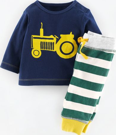 Mini Boden Boys Logo Play Set Navy/Yellow Tractor Mini