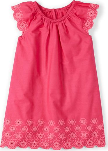 Mini Boden Broderie Summer Dress Pink Grapefruit Mini
