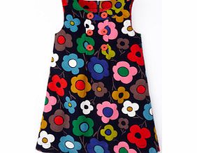 Mini Boden Button Pinafore Dress, Pear Dahlia,Navy Pansy