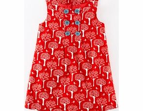 Mini Boden Button Pinafore Dress, Ruby Winter Orchard,Duck