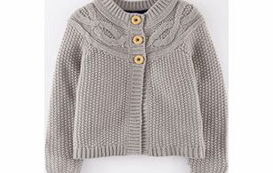 Mini Boden Cable Cardigan, Grey 34334276