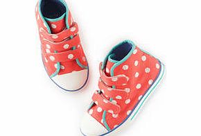 Mini Boden Canvas High Tops, Hot Coral/ Ecru Spot,Multi