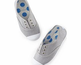 Mini Boden Canvas Pull-ons, Silver Metallic,Mixed Daisy