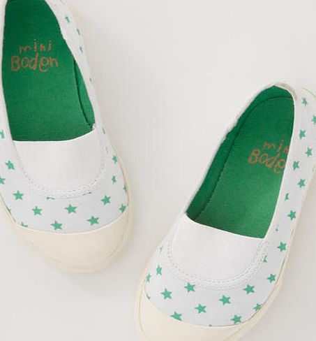 Mini Boden Canvas Pull-ons, White/Pea Stars 33894957