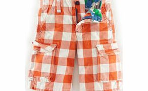 Mini Boden Cargo Shorts, Goldfish/Ecru