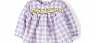 Mini Boden Charming Tunic Top, Pretty Lavender Check,Light