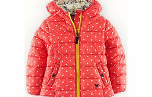 Mini Boden Chilly Days Jacket, Hot Coral Spot,Sunglow Spot