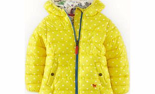 Mini Boden Chilly Days Jacket, Sunglow Spot,Hot Coral Spot