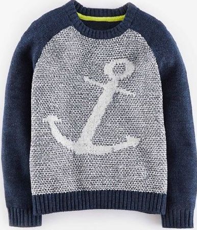 Mini Boden, 1669[^]34928275 Coastal Jumper Navy/Ecru Anchor Mini Boden,