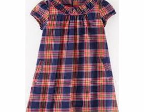 Mini Boden Cosy Check Dress, Soft Navy Check,Grey Marl
